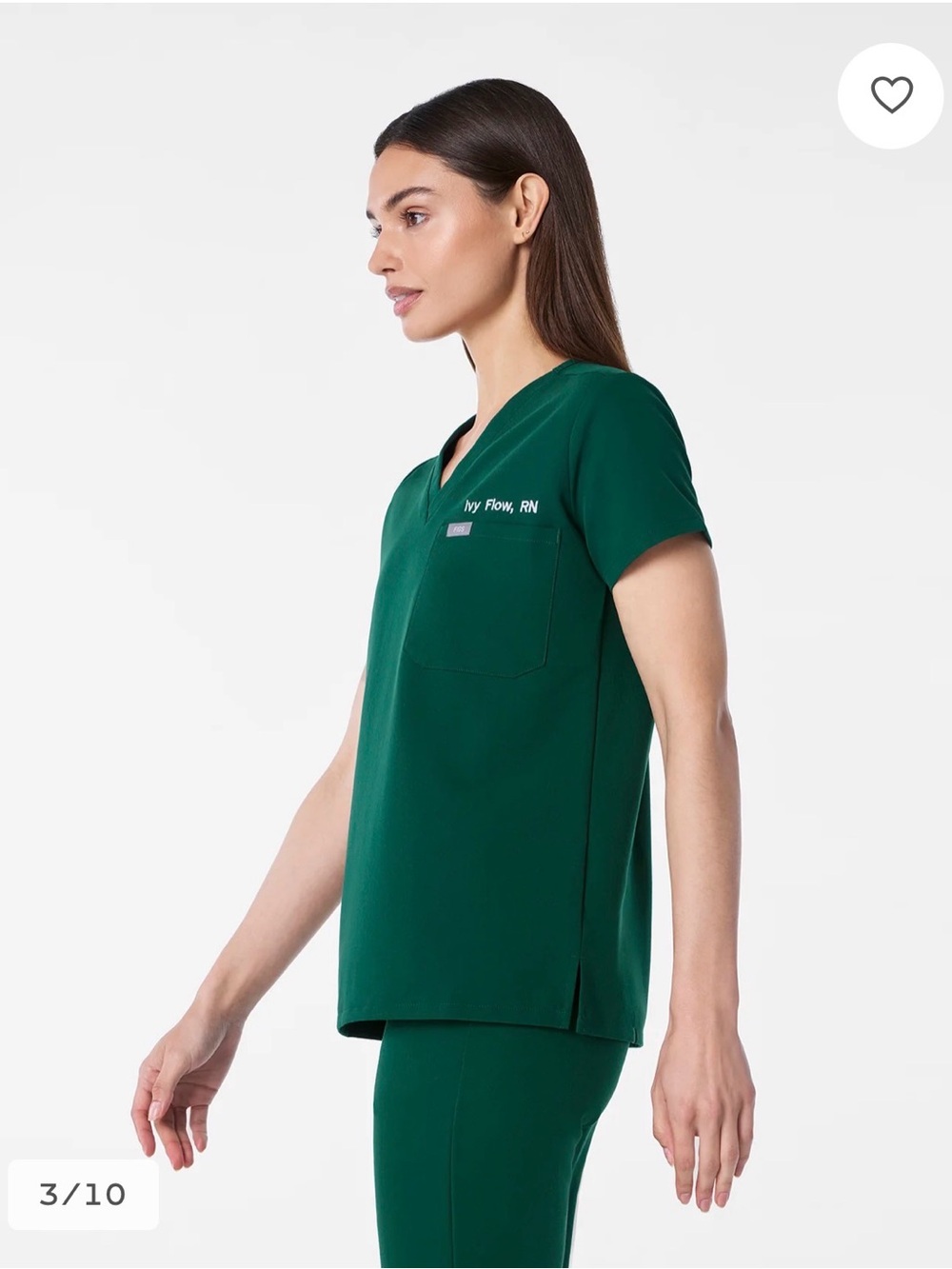 Figs Forrest Green Scrub Casma Top & Straight Leg Set Size: Small